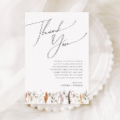 Boho Autumn Wildflower | Tafel bedankpas Briefkaart