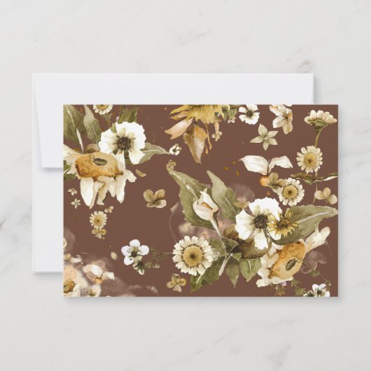 Boho Autumn Wildflower | Terracotta bruiloft RSVP Kaartje (Achterkant)