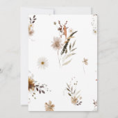 Boho Autumn Wildflower | Traditionele bruiloft Kaart (Achterkant)