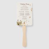 Boho Autumn Wildflower | Trouwprogramma Hand Fan Handwaaier (Achterkant)