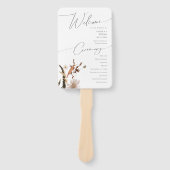 Boho Autumn Wildflower | Trouwprogramma Handwaaier (Voorkant)