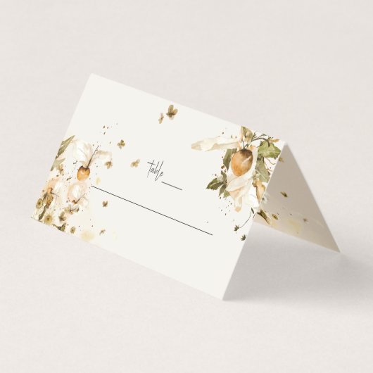 Boho Autumn Wildflower | Trouwtafel plaats kaarten (Voorkant)