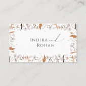 Boho Autumn Wildflower | Vlakke bruiloft Plaatskaartje (Achterkant)