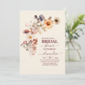 Boho Autumn Wildflower Vrijgezellenfeest Kaart (Staand voorkant)