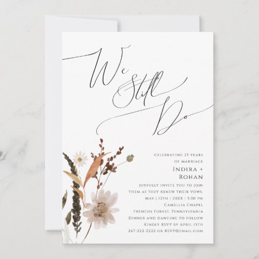 Boho Autumn Wildflower | We doen nog steeds geloft Kaart (Voorkant)