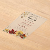 Boho Autumnal Chic Sweet 16 Acryl Uitnodigingen (Laagn)