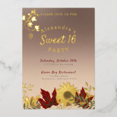 Boho Autumnal Chic Sweet 16 uitnodiging (Voorkant)
