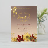 Boho Autumnal Chic Sweet 16 uitnodiging (Staand Voorkant)