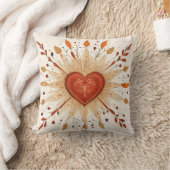 Boho Autumnal Heart Illustratie Kussen (Deken)