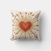 Boho Autumnal Heart Illustratie Kussen (Voorkant)