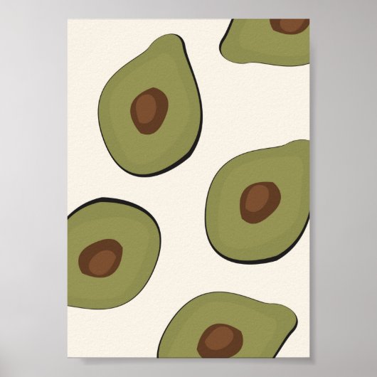 Boho Avocado Pattern Tropical Summer Print (Voorkant)