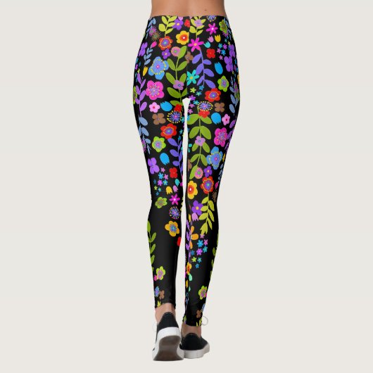 Boho avond Wildflower Leggings (Achterkant)