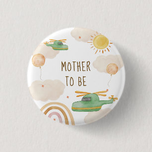 Boho Avontuur Helikopter Moeder Wordt Baby Borrel Ronde Button 3,2 Cm