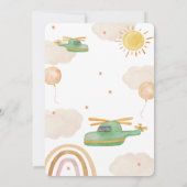 Boho Avontuur Helikopter Vliegtuig Baby Shower Kaart (Achterkant)