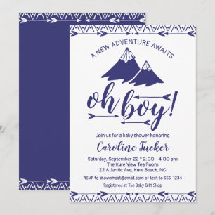 Boho avontuur wacht op baby jongen douche kaart