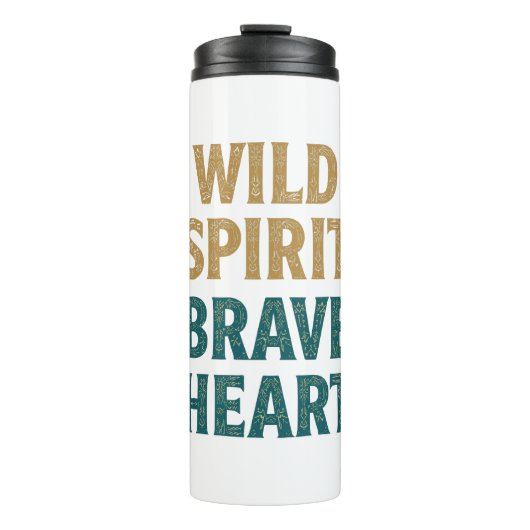 Boho Avontuur Wilde Geest Moedig Hart Thermosbeker (Voorkant)