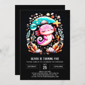 Boho Axolotl aangepaste verjaardag Kaart (Voorkant / Achterkant)