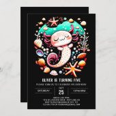 Boho Axolotl betoverde verjaardag Kaart (Voorkant / Achterkant)