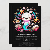 Boho Axolotl Custom Verjaardag Viering Kaart (Voorkant / Achterkant)