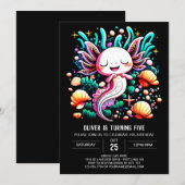 Boho Axolotl Kinderen Verjaardag Kaart (Voorkant / Achterkant)