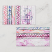 Boho aztec hout waterverf yoga instructeur visitekaartje (Voorkant / Achterkant)