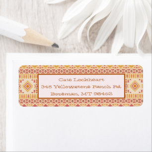 Boho Aztec Mudcloth Retouradres Etiket