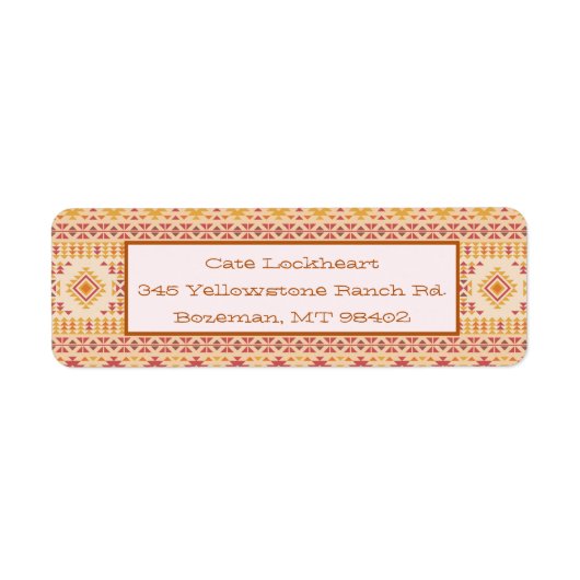 Boho Aztec Mudcloth Retouradres Etiket (Voorkant)