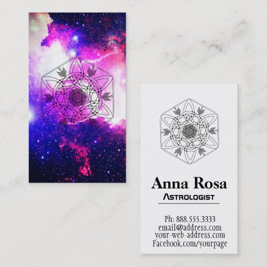 *~ * Boho Aztec Nebula Celtic Tribal Galaxy Visitekaartje (Voorkant / Achterkant)