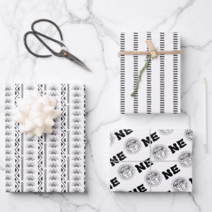 Boho Aztec Thleline Art Sun One 1e verjaardag Inpakpapier Vel