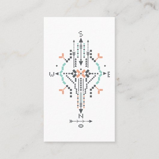 *~* Boho Aztec Tribal Indianentotem Visitekaartje (Voorkant)