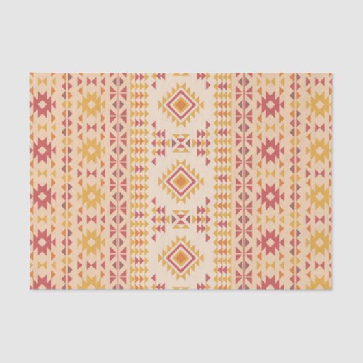 Boho Aztec Tribal Mudcloth in Roze Blush + Sinaasa Tissuepapier (Voorkant)
