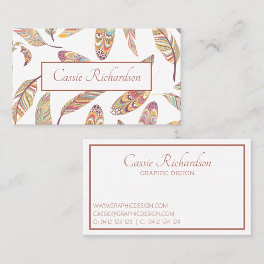 Boho Aztec-ventilatorpatroon Visitekaartje (Voorkant / Achterkant)
