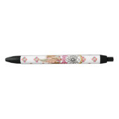 Boho Aztec Waterverf Native American Drocatcher Zwarte Inkt Pen (Voorkant)