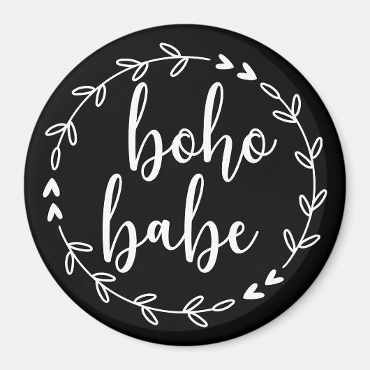 Boho Babe Wreath in White Magneet (Voorkant)