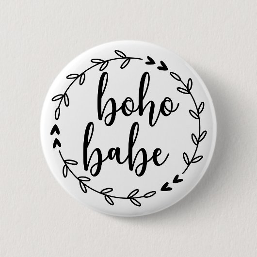 Boho Babe Wreath Ronde Button 5,7 Cm (Voorkant)