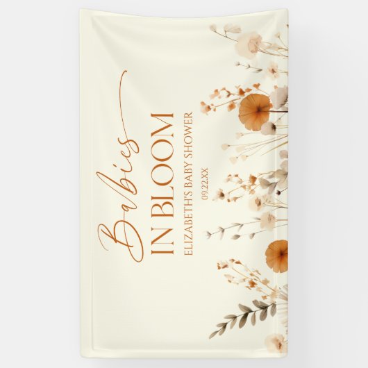 Boho Babies In Bloom Wildflower Tweeling Baby Show Spandoek (Verticaal)