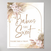 Boho Babies zijn Sweet Pampas Grass Baby shower Poster (Voorkant)