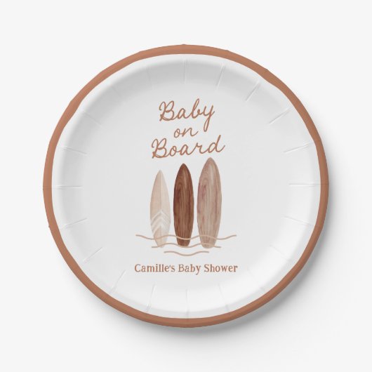 Boho Baby aan boord Baby shower Papieren Bordje (Voorkant)