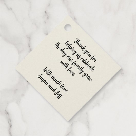 Boho Baby Adoptie Douche – Maan en Sterren Bedankjes Labels (Achterkant)