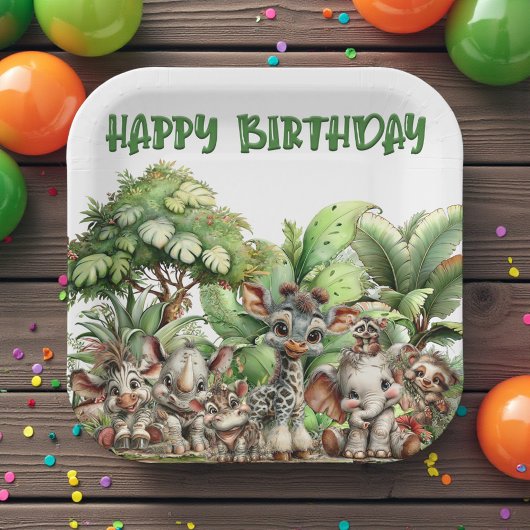 Boho Baby Animal Safari Birthday Papieren Bordje