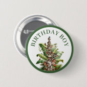 Boho Baby Animal Safari Birthday Ronde Button 5,7 Cm (Voorkant /achterkant)