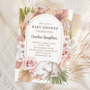 Boho Baby Animal Sleeping Sheep Baby shower Kaart