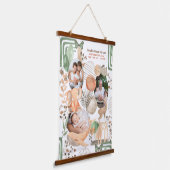 Boho Baby Animals 3 Foto Nursery Birth Stats Hang  Hangend Wandkleed (Gebogen)