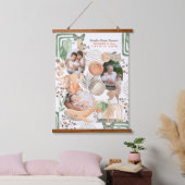 Boho Baby Animals 3 Foto Nursery Birth Stats Hang  Hangend Wandkleed (Slaapkamer)