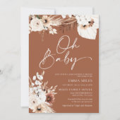 Boho baby Baby shower Uitnodiging Oh Baby (Voorkant)
