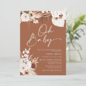 Boho baby Baby shower Uitnodiging Oh Baby (Staand voorkant)