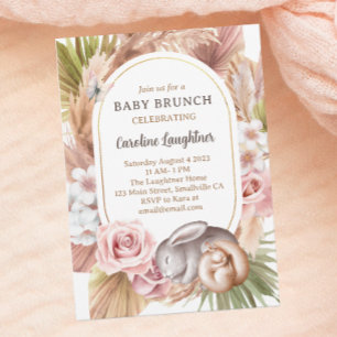 Boho Baby Baby Sleeping Woodland Baby Brunch Kaart