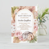 Boho Baby Baby Sleeping Woodland Baby Brunch Kaart (Staand voorkant)