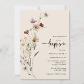 Boho Baby Baptism Invitation Kaart (Voorkant)