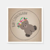 Boho Baby Beer Cub Baby shower servetten (Voorkant)